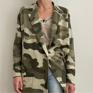 Anthropologie Green Camouflage long cardigan